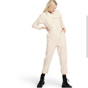 Sandy Liang Cream Cotton Jumpsuit Size 10